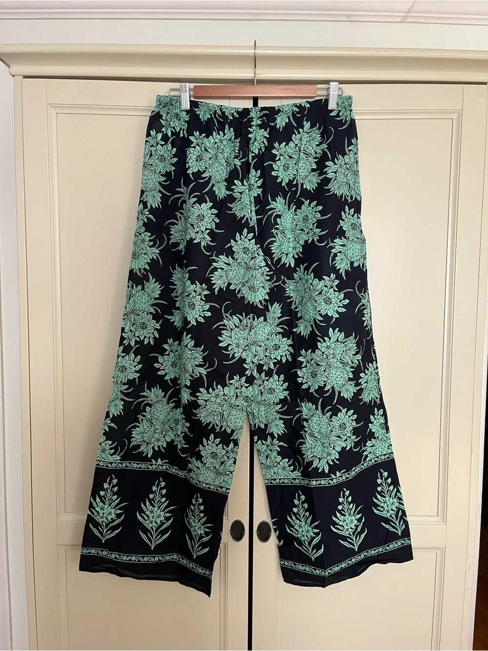 J Crew Pineapple Floral Navy and Green Three-Piece Swim Set